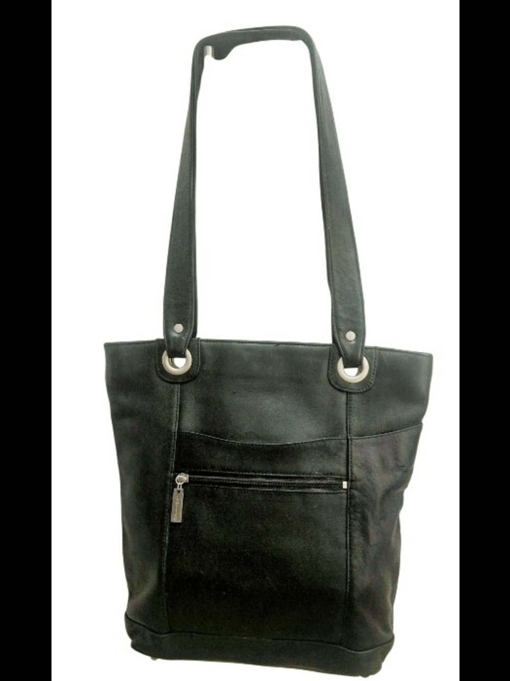 Latico Leather Classic Black Leather Tote Bag - Everyday Shoulder Bag